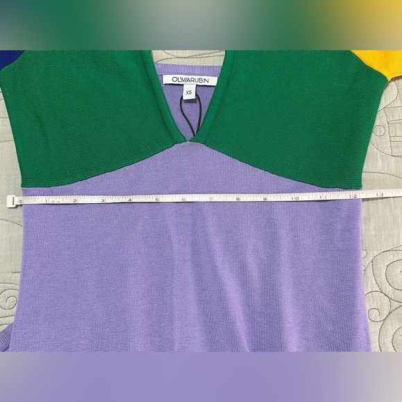 NWT Olivia Rubin Elliott XS Maxi Dress Colorblock Knit Empire Waist - Picture 13 of 13